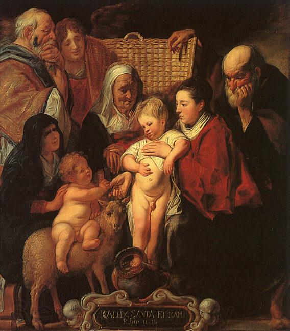 Jacob Jordaens The Holy Family with St.Anne, the Young Baptist and his Parents